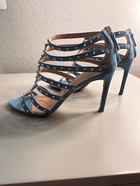 Valentino Rockstud Turquoise High-Heeled Sandals